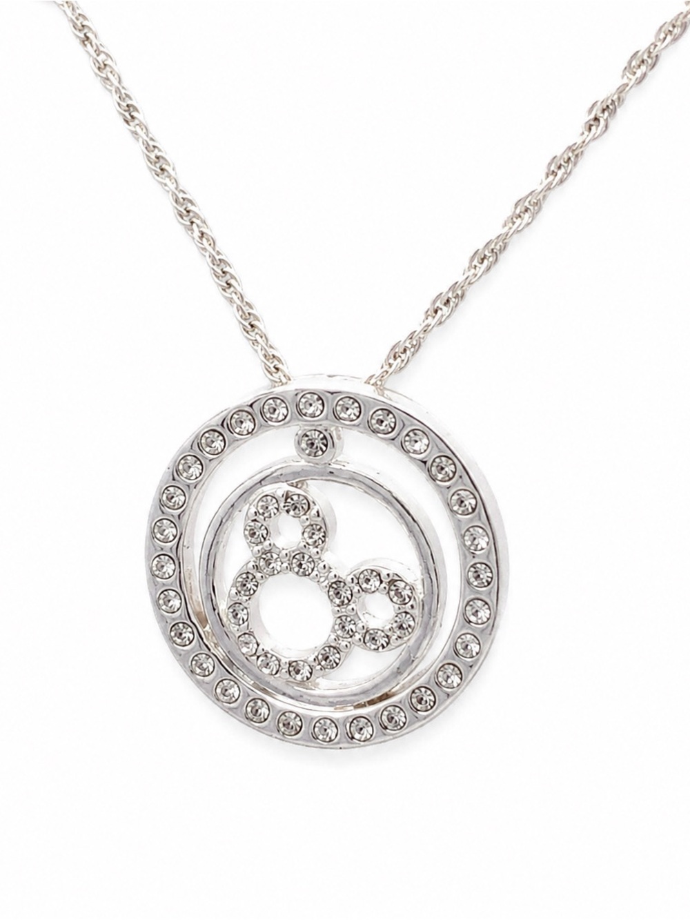 NEW Disney Branded Silver Tone Mickey Mouse Infinity Necklace